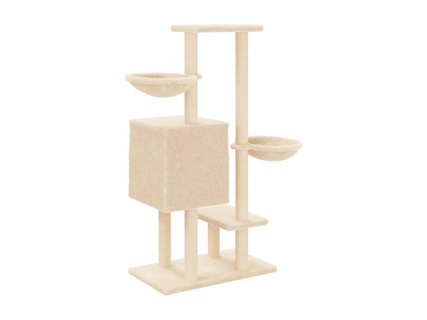 Arbre à chat avec griffoirs en sisal crème 117 cm