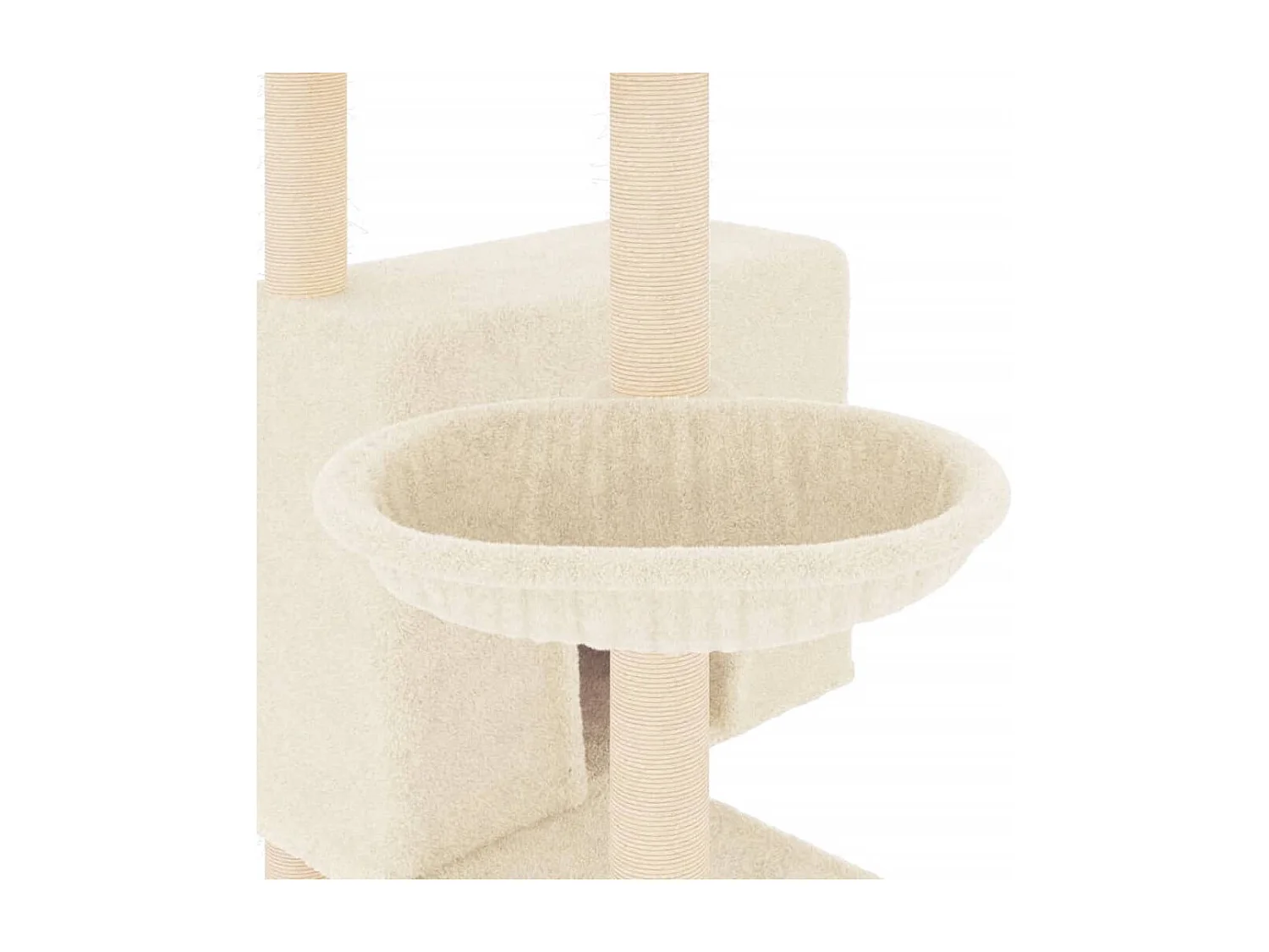 Rascador para gatos con postes de sisal color crema 143 cm