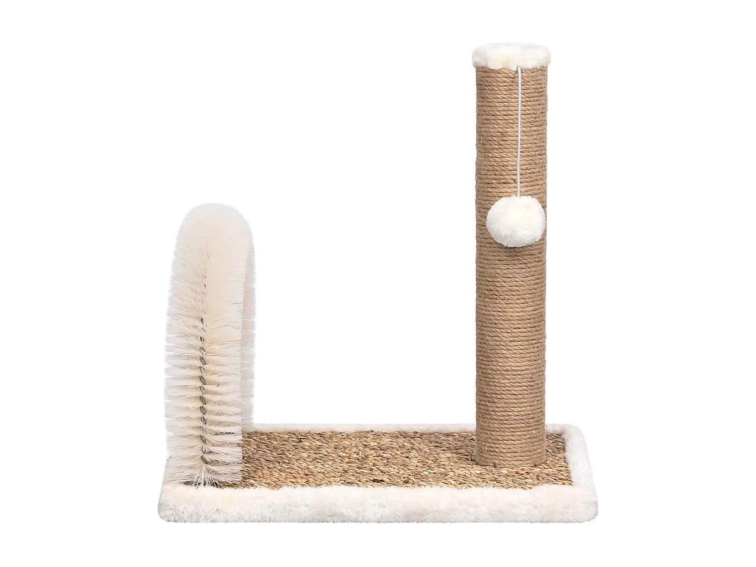 Arbre à chat avec brosse de toilettage en arche et grattoir