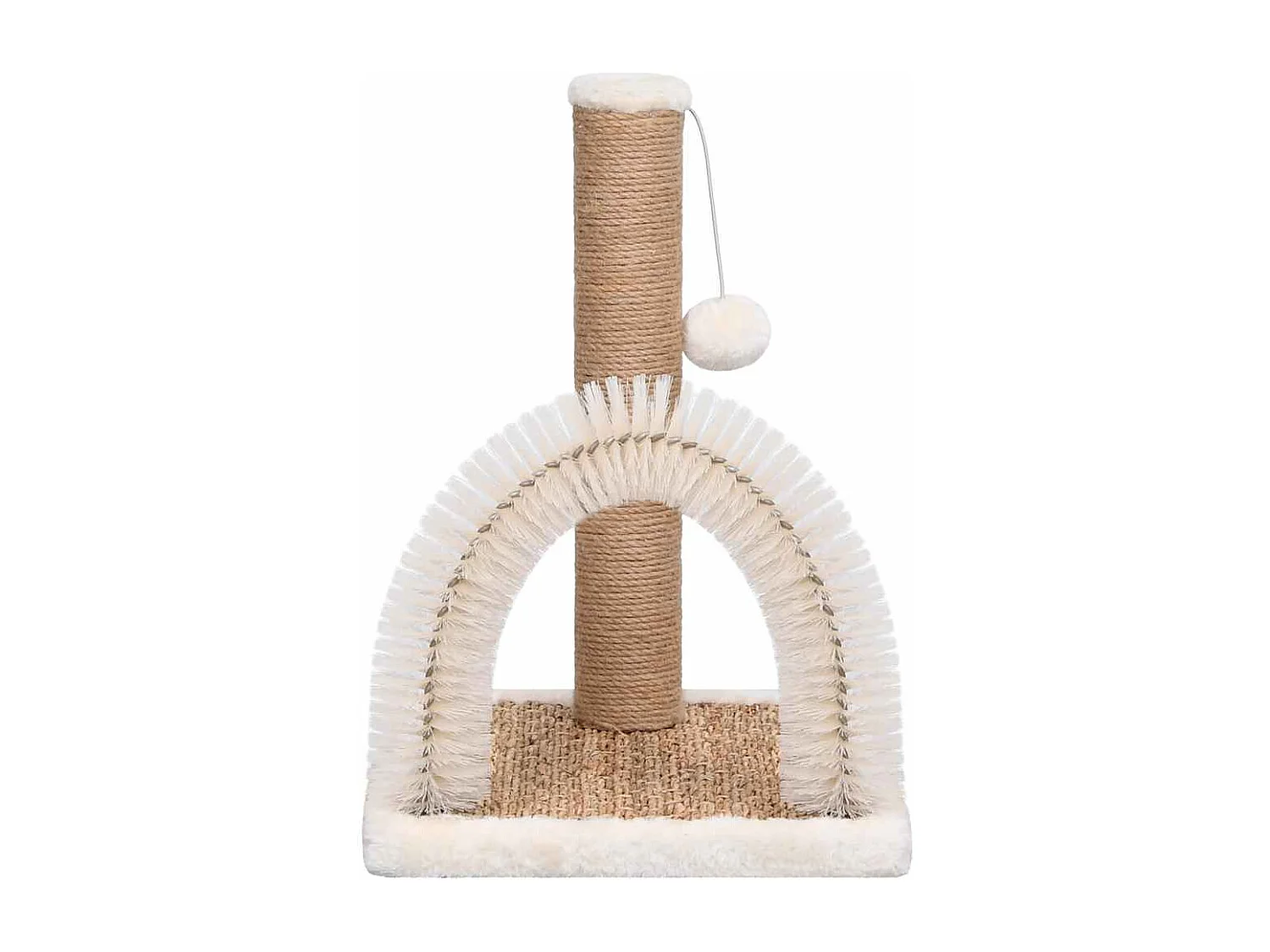 Arbre à chat avec brosse de toilettage en arche et grattoir