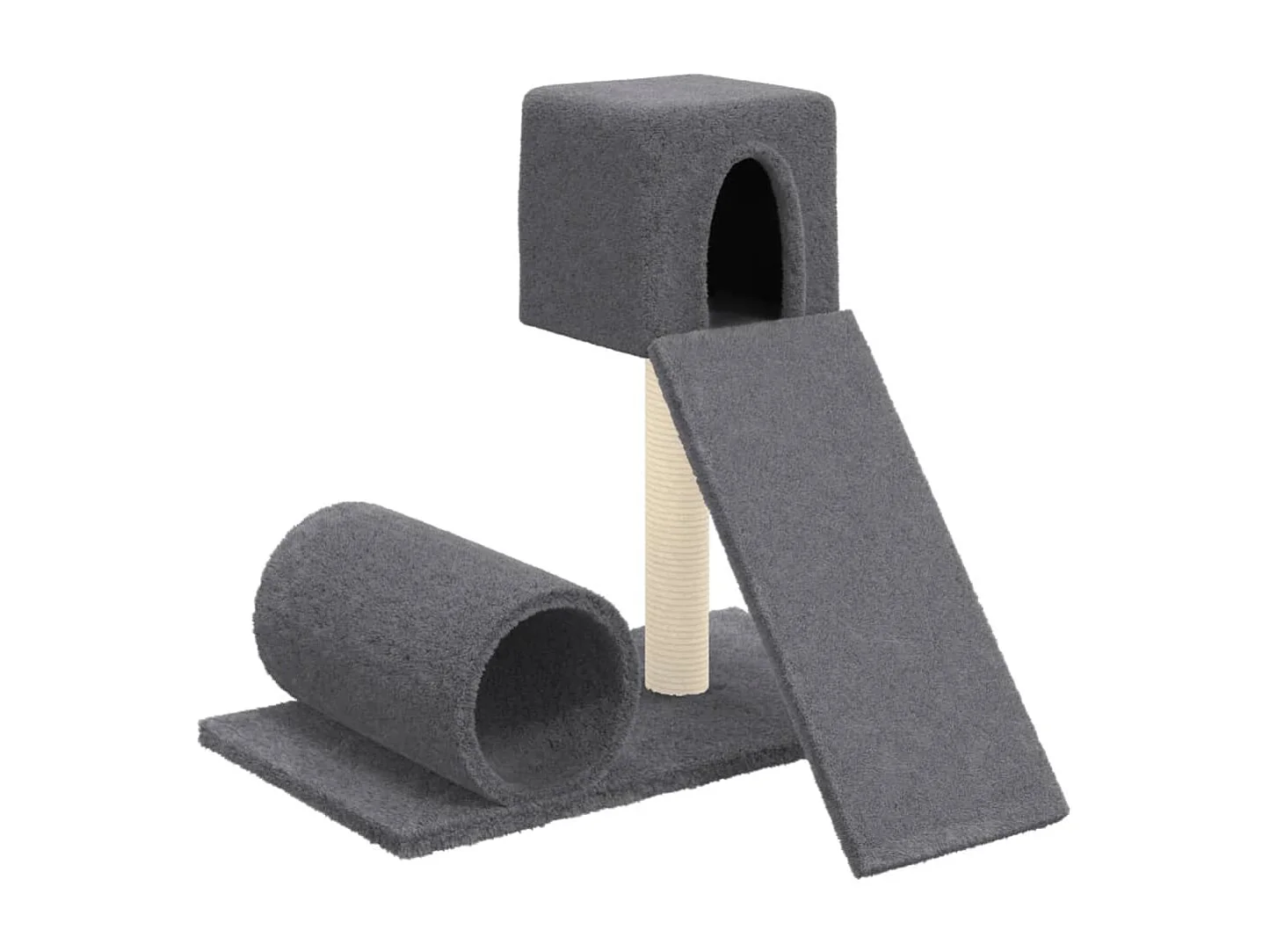 Arbre à chat avec griffoir en sisal Gris foncé 59 cm