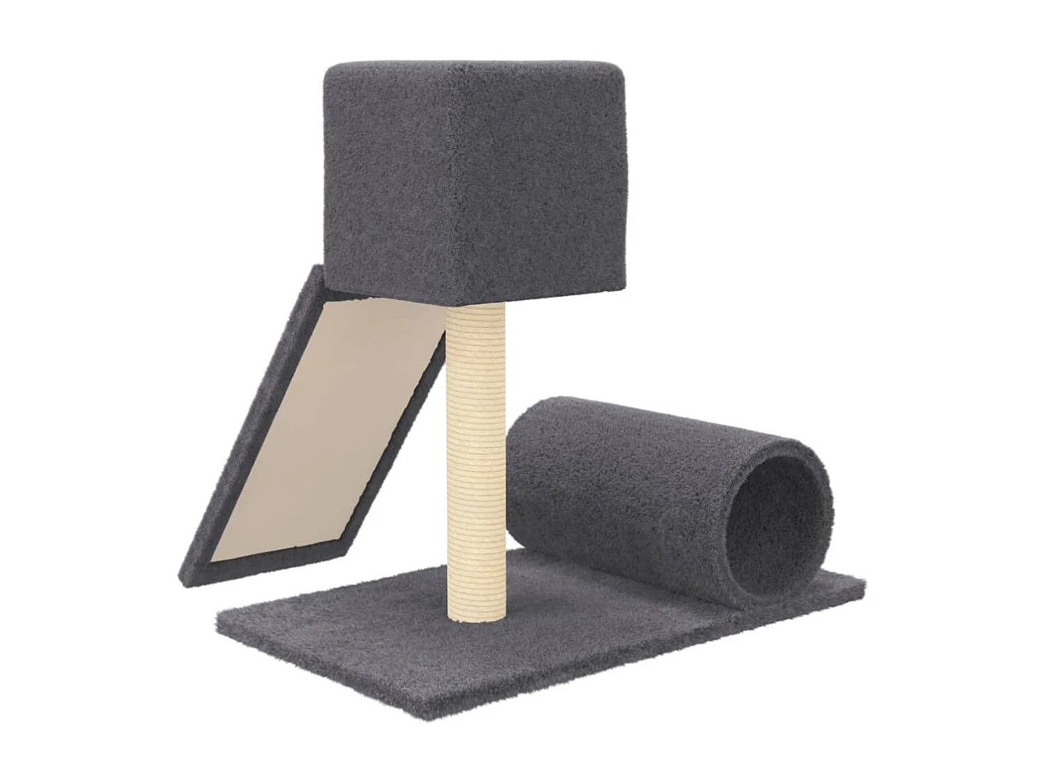 Arbre à chat avec griffoir en sisal Gris foncé 59 cm