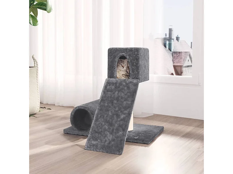 Arbre à chat avec griffoir en sisal Gris foncé 59 cm