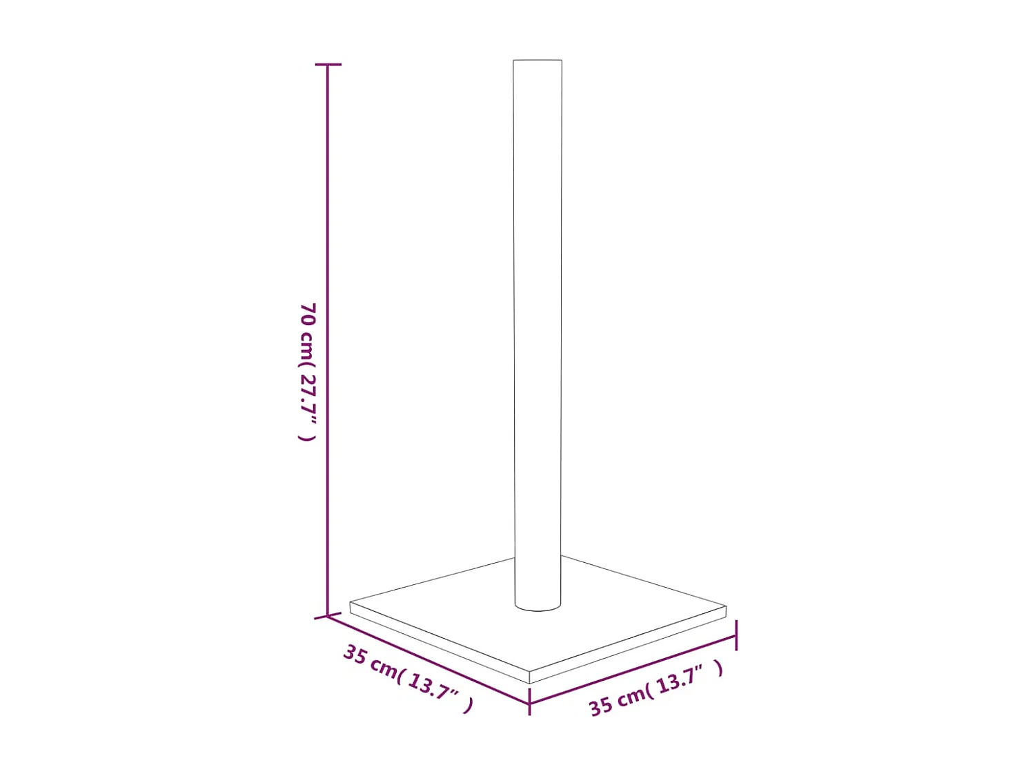Poste rascador para gatos crema 35x35x70 cm