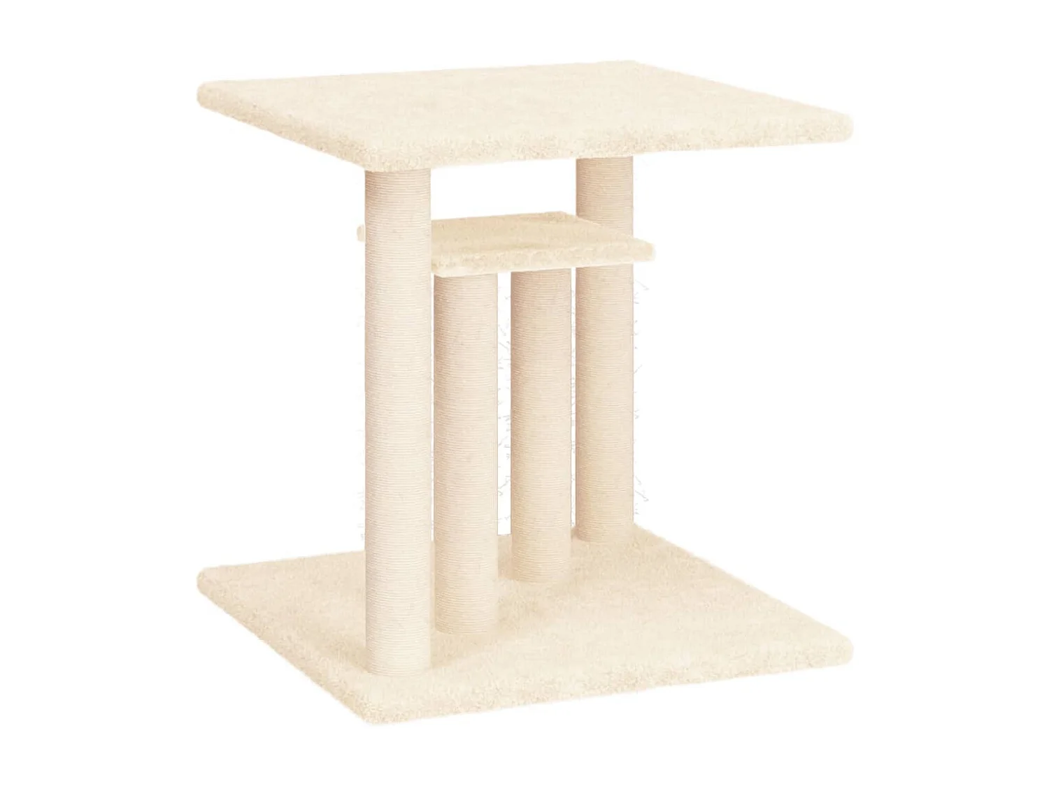 Postes arranhadores para gatos com plataformas 50 cm cor creme