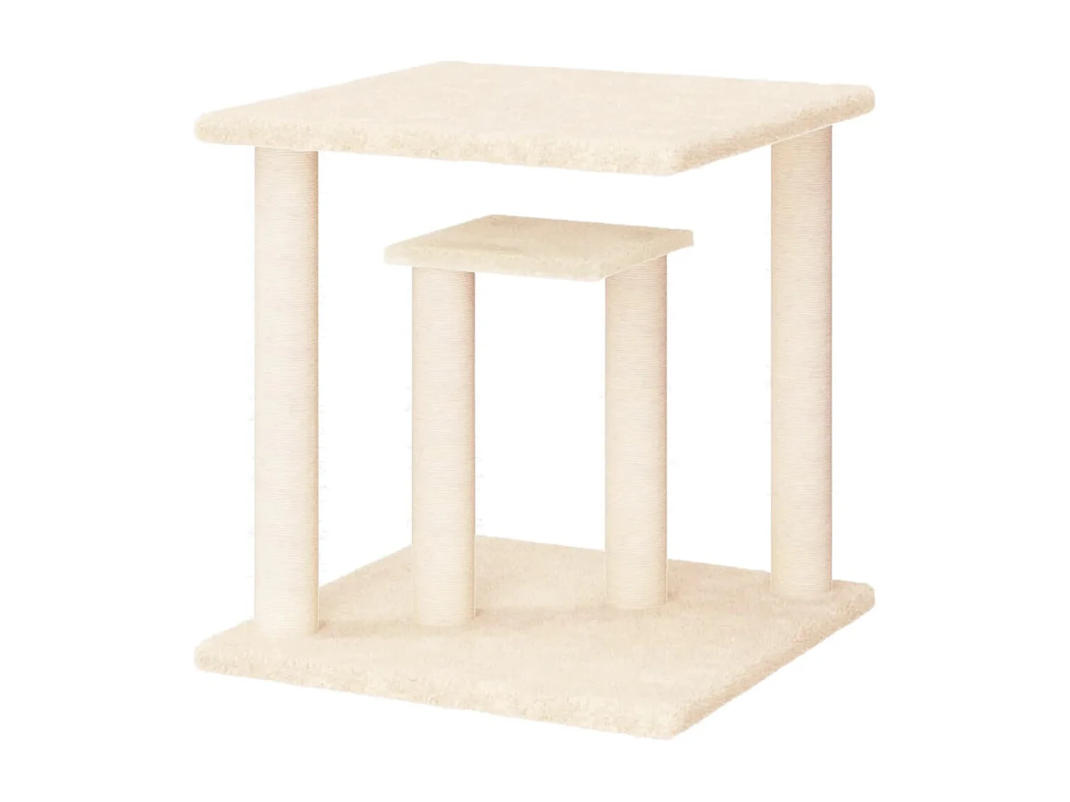 Postes arranhadores para gatos com plataformas 50 cm cor creme