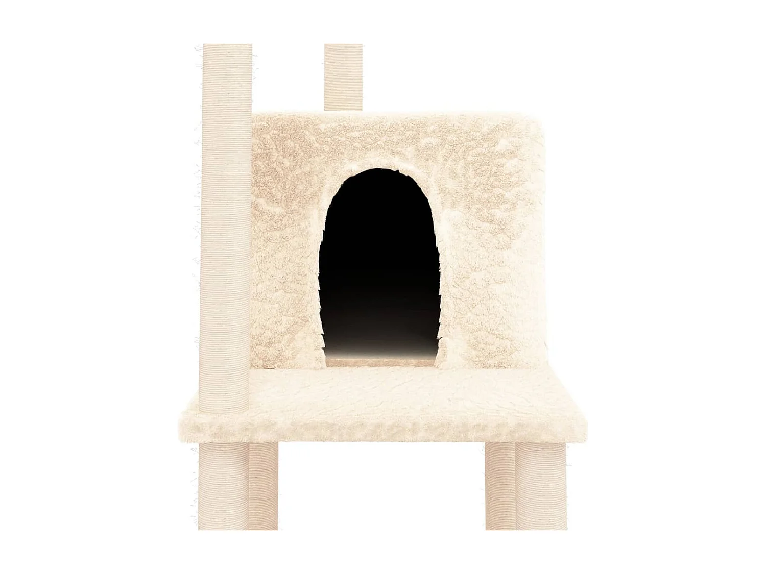 Arbre à chat avec griffoirs en sisal Crème 144,5 cm