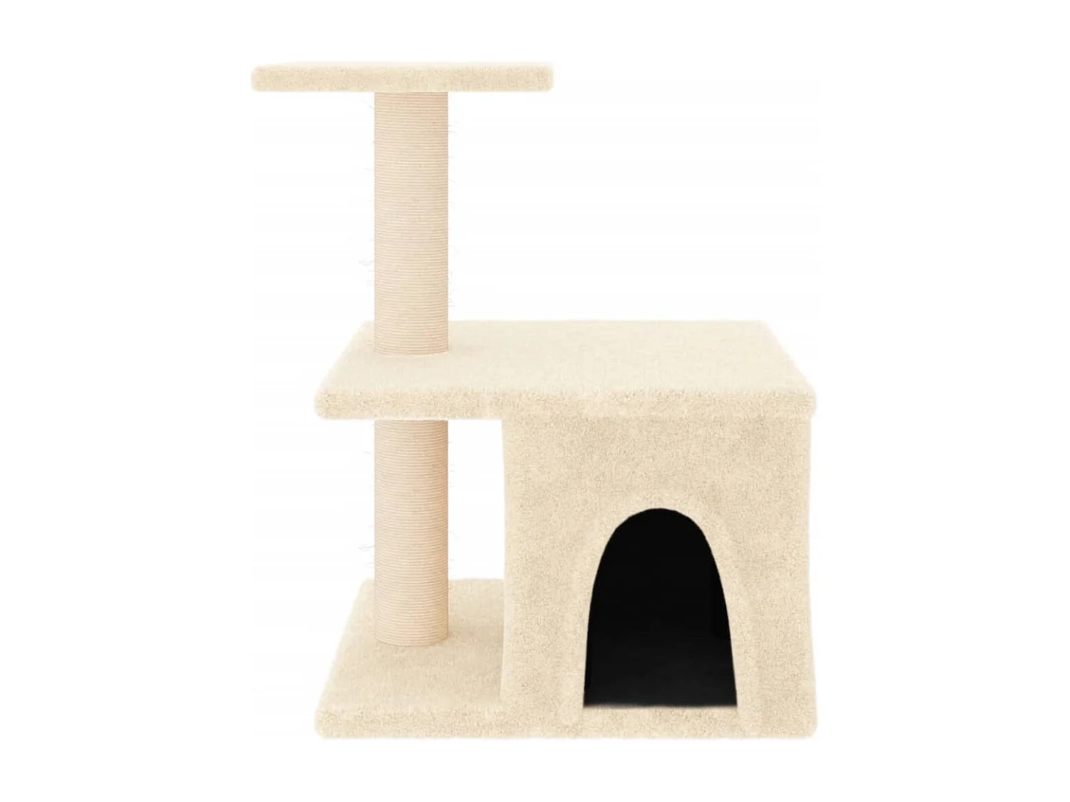 Rascador para gatos con postes de sisal color crema 48 cm