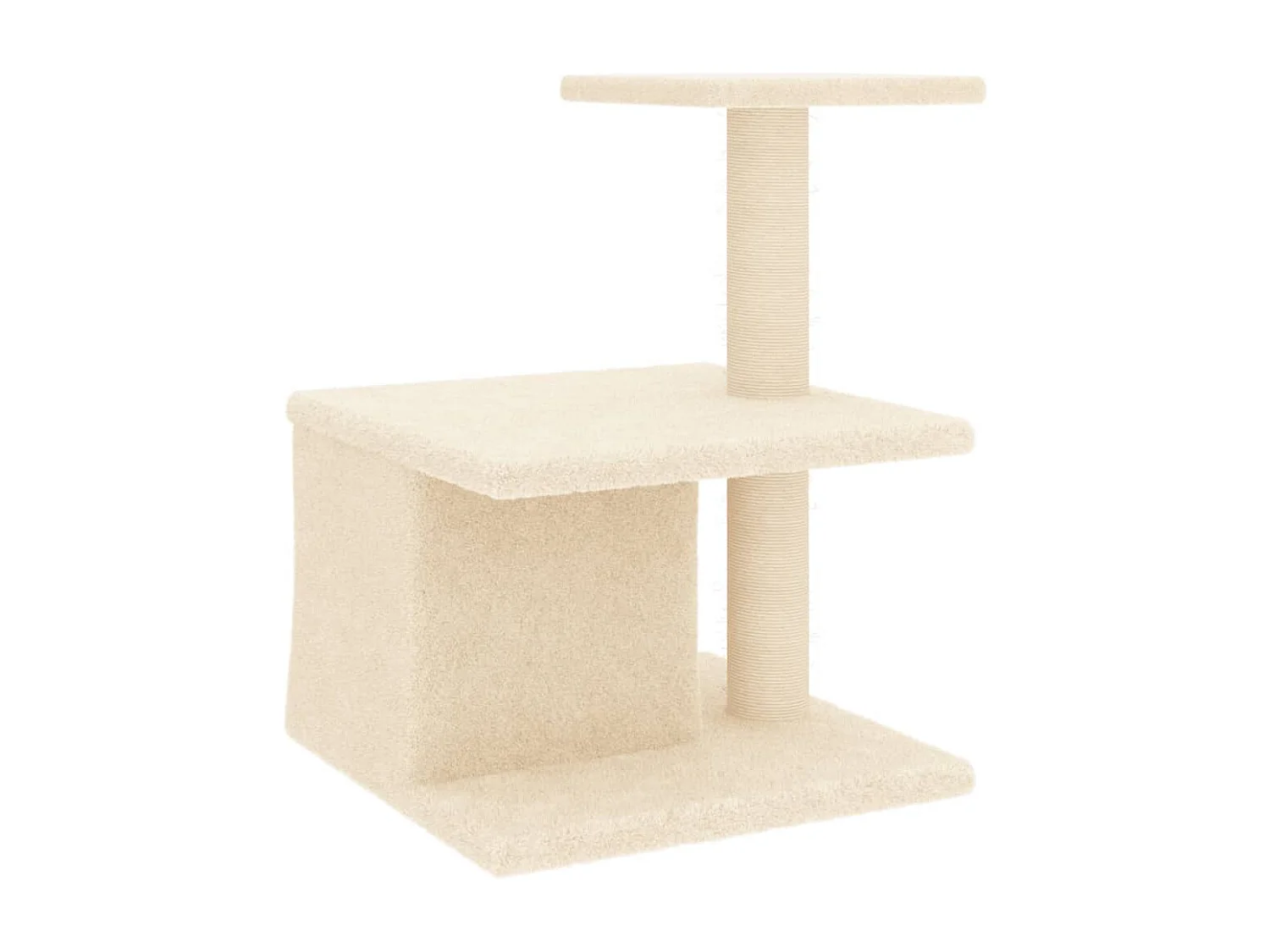 Rascador para gatos con postes de sisal color crema 48 cm