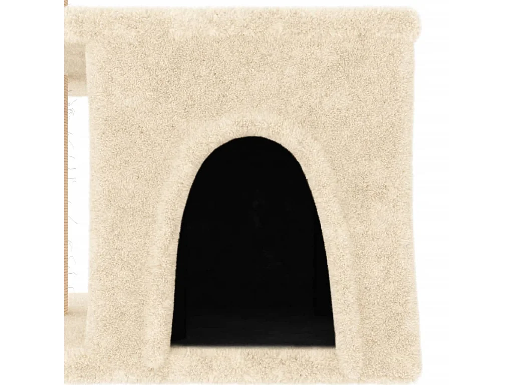 Rascador para gatos con postes de sisal color crema 48 cm