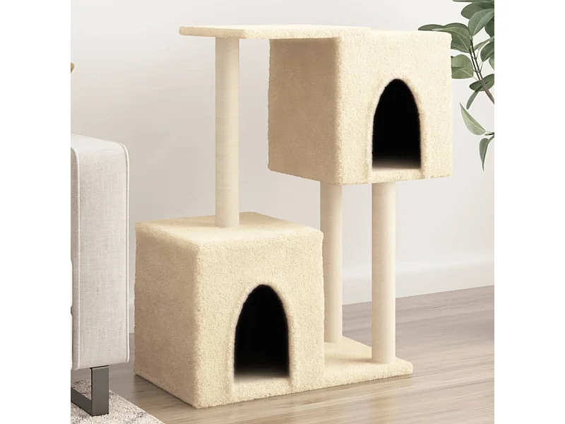 Árvore para gatos com postes arranhadores sisal 86 cm cor creme