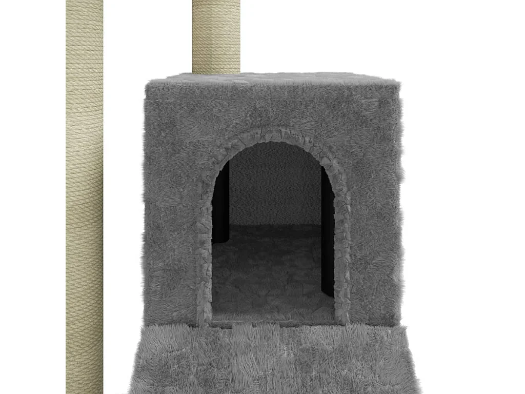 Arbre à chat avec griffoirs en sisal Gris clair 92 cm