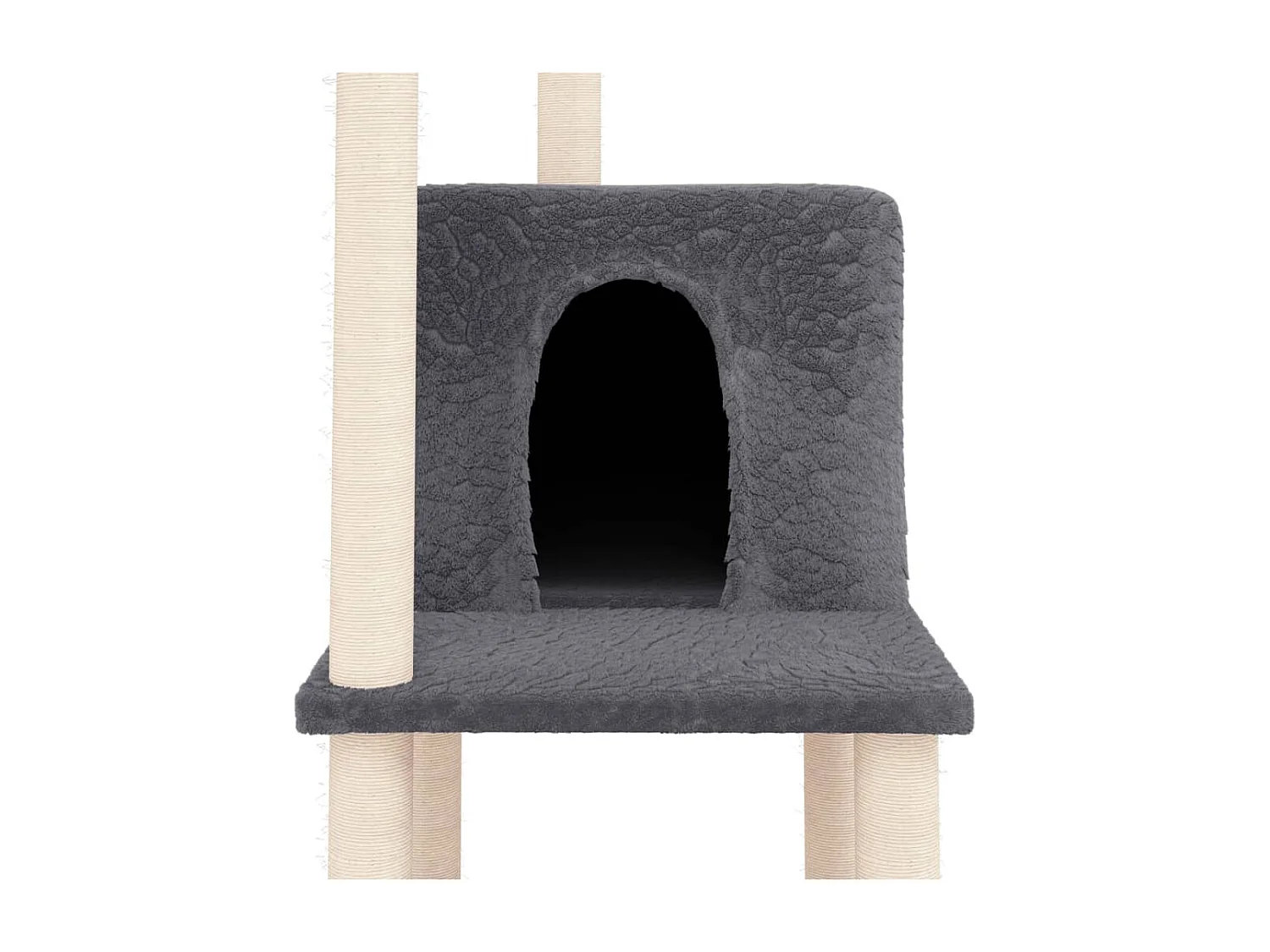 Arbre à chat avec griffoirs en sisal Gris foncé 144,5 cm