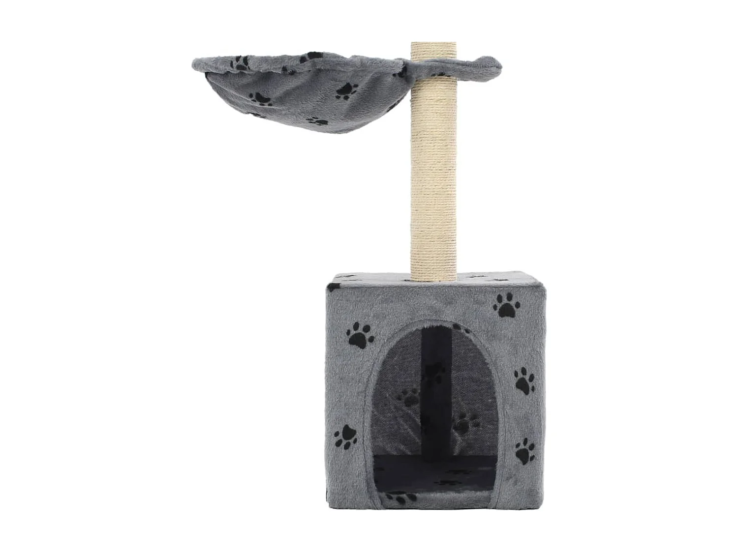 Arbre à chat et griffoir Sisal 105 cm Empreintes de pattes Gris