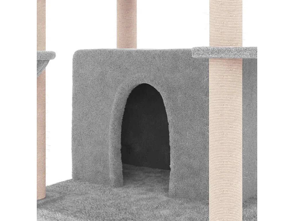 Arbre à chat avec griffoirs en sisal Gris clair 166 cm