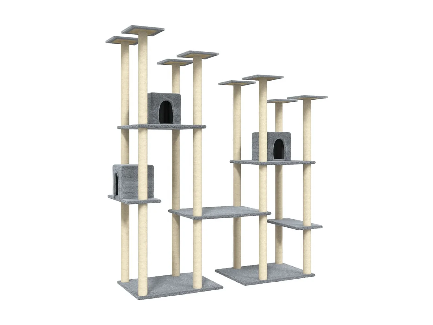 Arbre à chat avec griffoirs en sisal Gris clair 174 cm