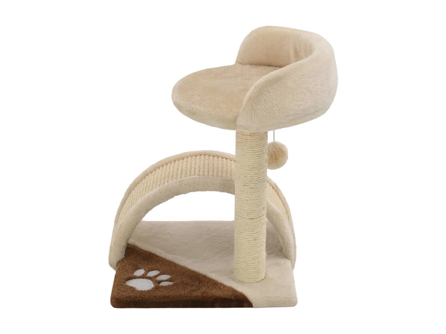 Arbre à chat avec griffoir en sisal 40 cm Beige et Marron