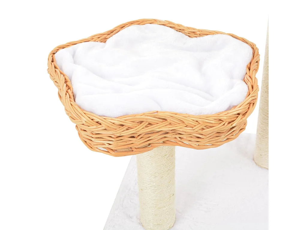 Rascador para gatos con poste de sisal madera natural de sauce