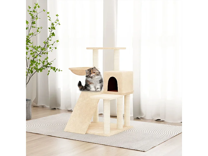 Arbre à chat avec griffoirs en sisal Crème 82 cm