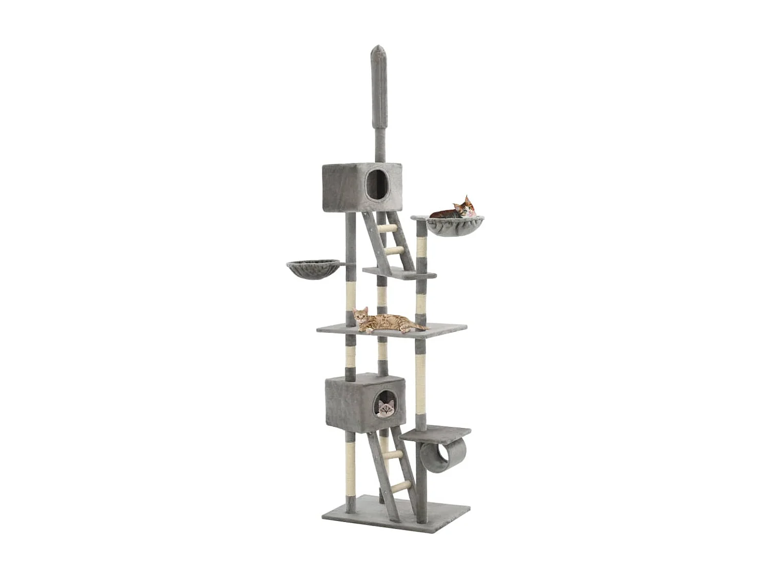 Arbre à chat avec griffoirs en sisal 230-260 cm Gris