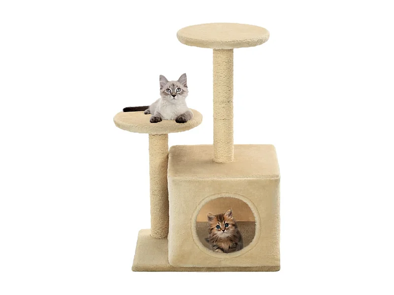 Arbre à chat avec griffoir en sisal 60 cm Beige