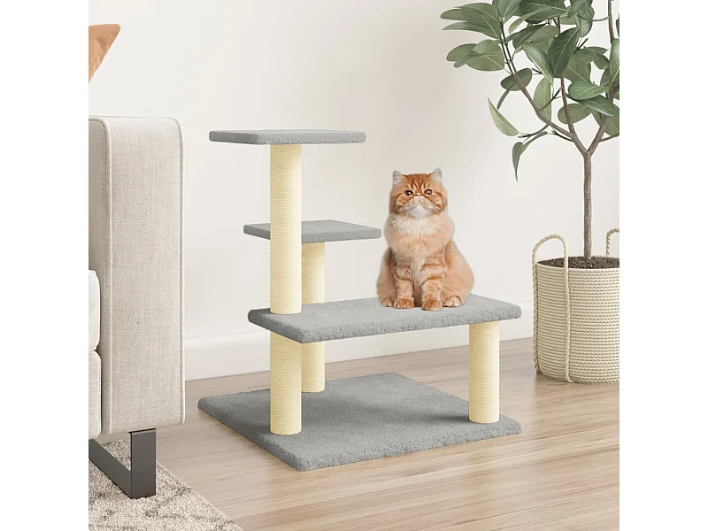 Arbre à chat avec griffoirs en sisal gris clair 61 cm