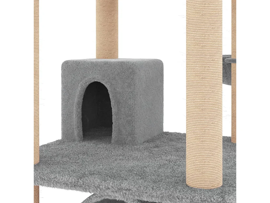 Arbre à chat avec griffoirs en sisal gris clair 141 cm