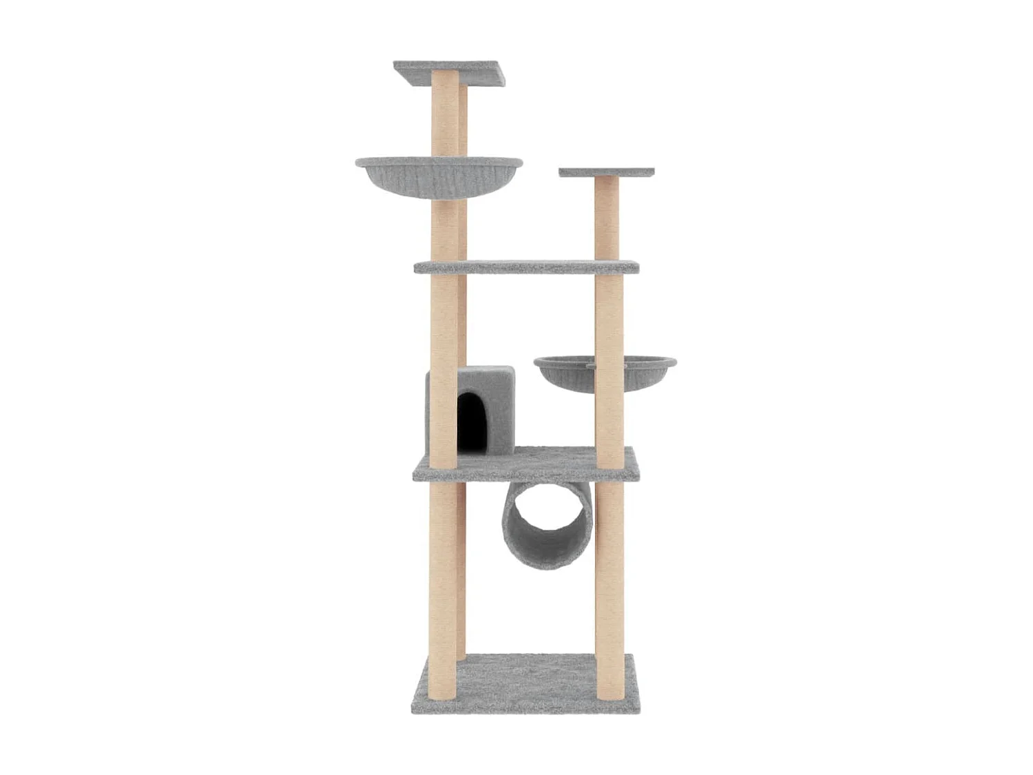 Arbre à chat avec griffoirs en sisal gris clair 141 cm