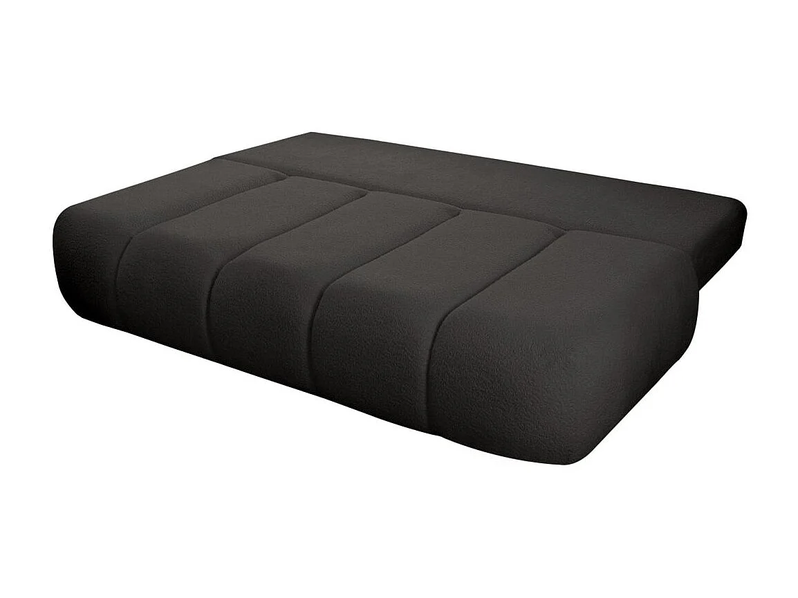 Canapé convertible droit 3 places MERRY en tissu bouclette - noir
