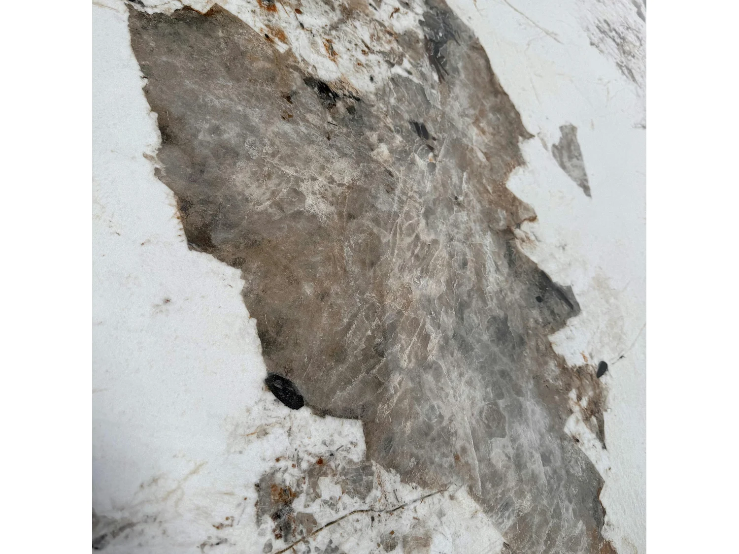 Table céramique marbrée pied ruban bois noir 220 cm ALDER