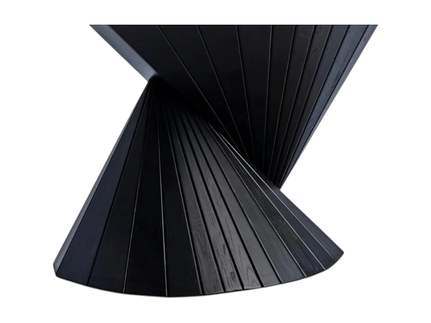 Table ronde céramique pied conique bois noir ⌀160 cm ALDER