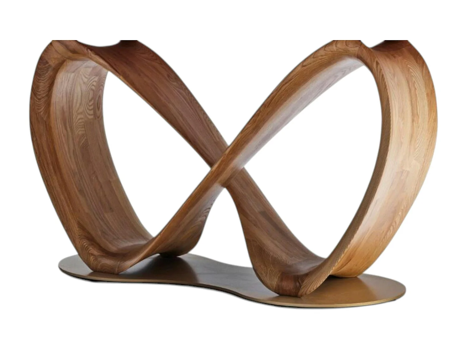 Table céramique grise pied ruban bois brun 260 cm ALDER