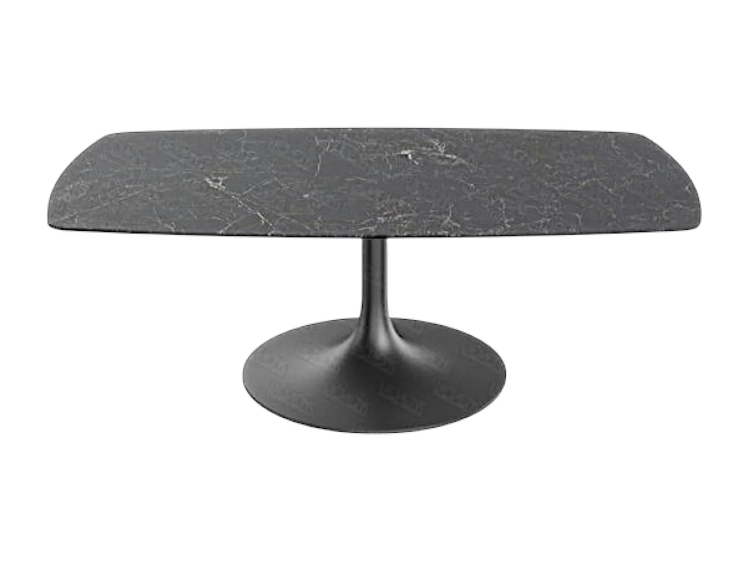 Table basse céramique grise marbrée, pied tulipe 115 cm LIGURIE