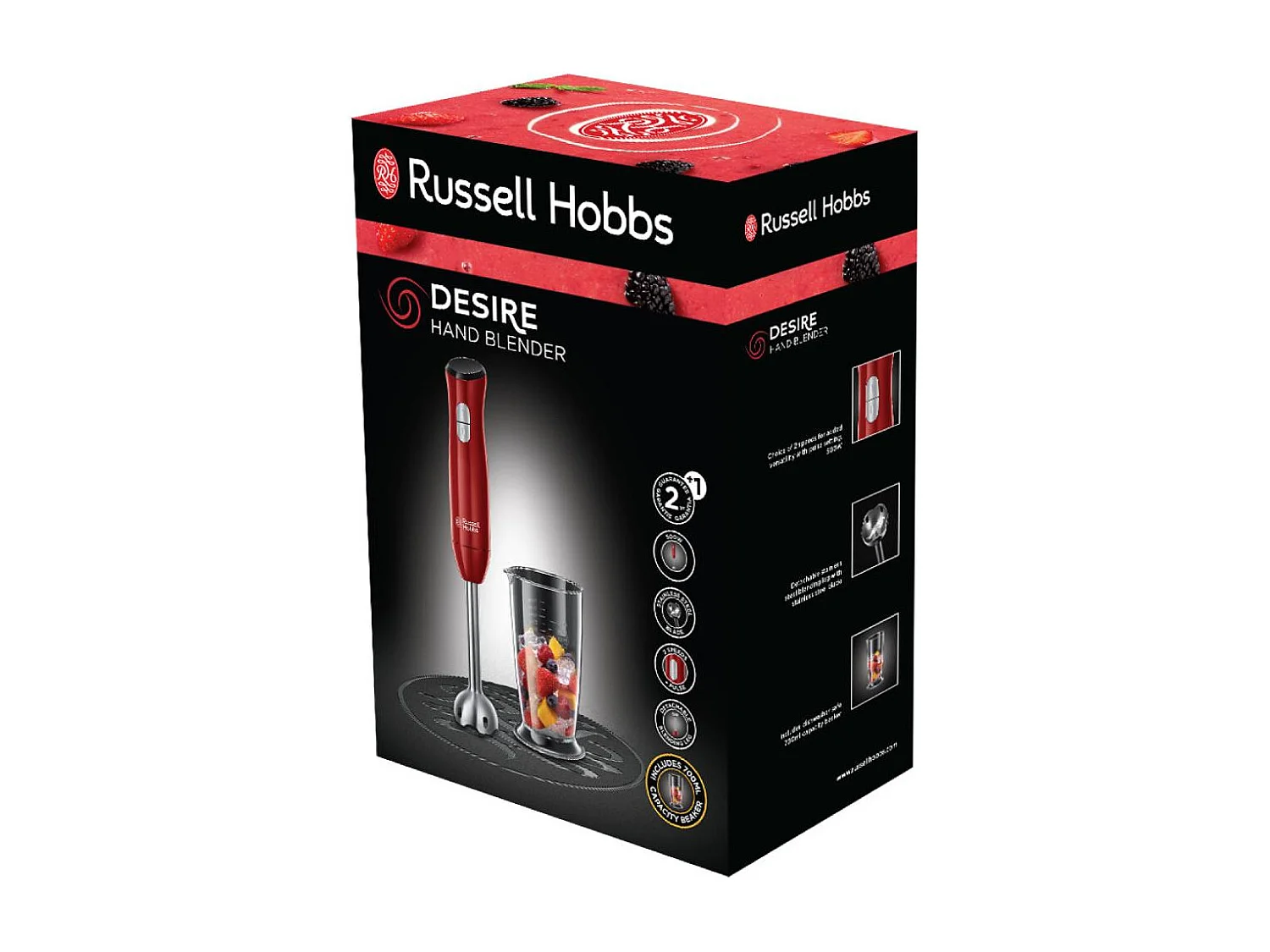 RUSSELL HOBBS 24690-56 Mixeur plongeant Desire - 500 W - Rouge intense