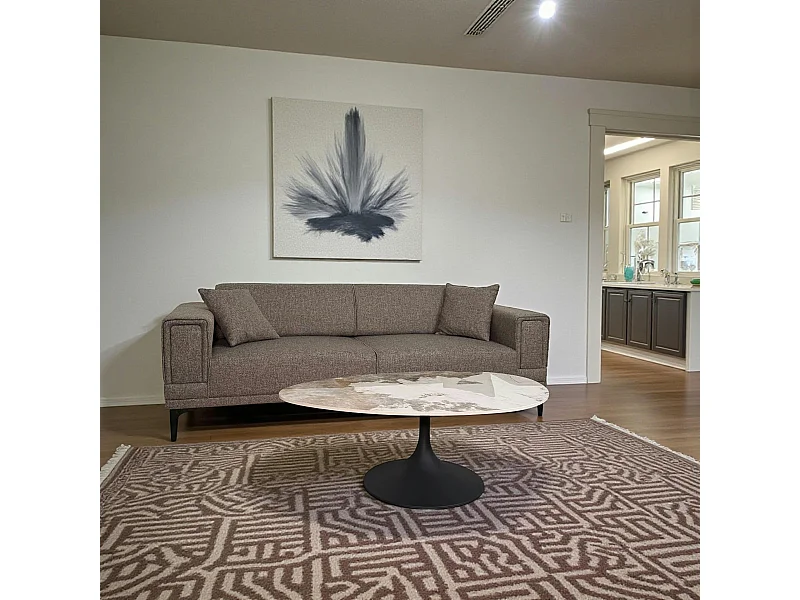 Table basse céramique marbrée, pied tulipe LIGURIE