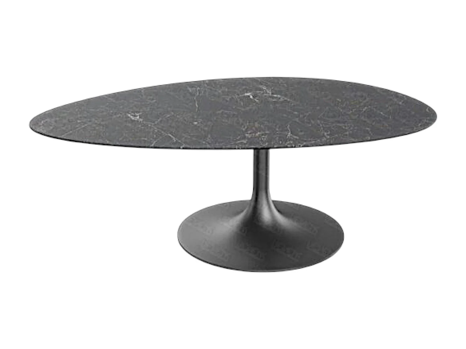 Table basse céramique grise marbrée, pied tulipe LIGURIE