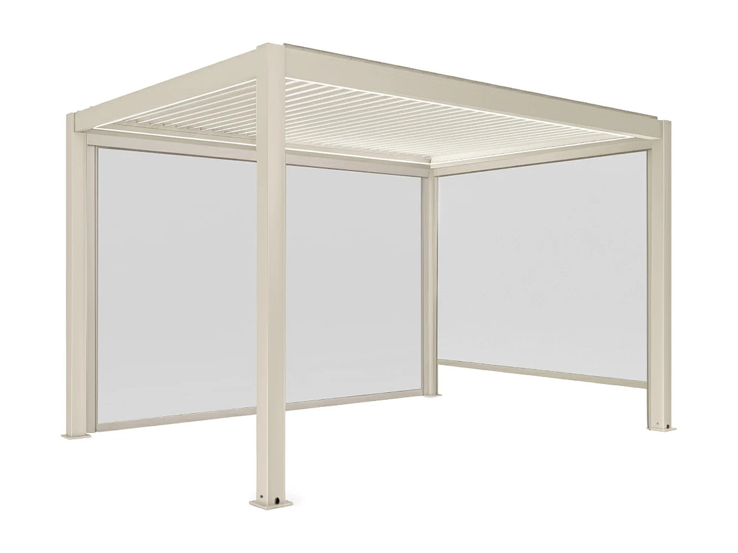 Vrijstaande gemotoriseerde pergola 3x4m en 2 jaloezieën