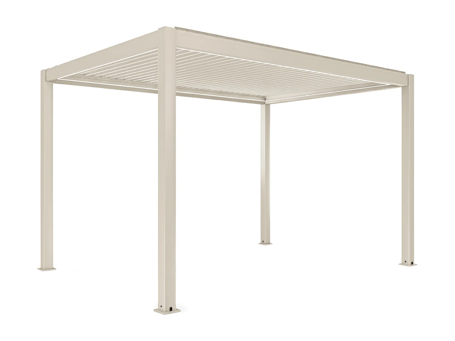 Vrijstaande gemotoriseerde bioklimatische pergola 3x4m en 2 jaloezieën