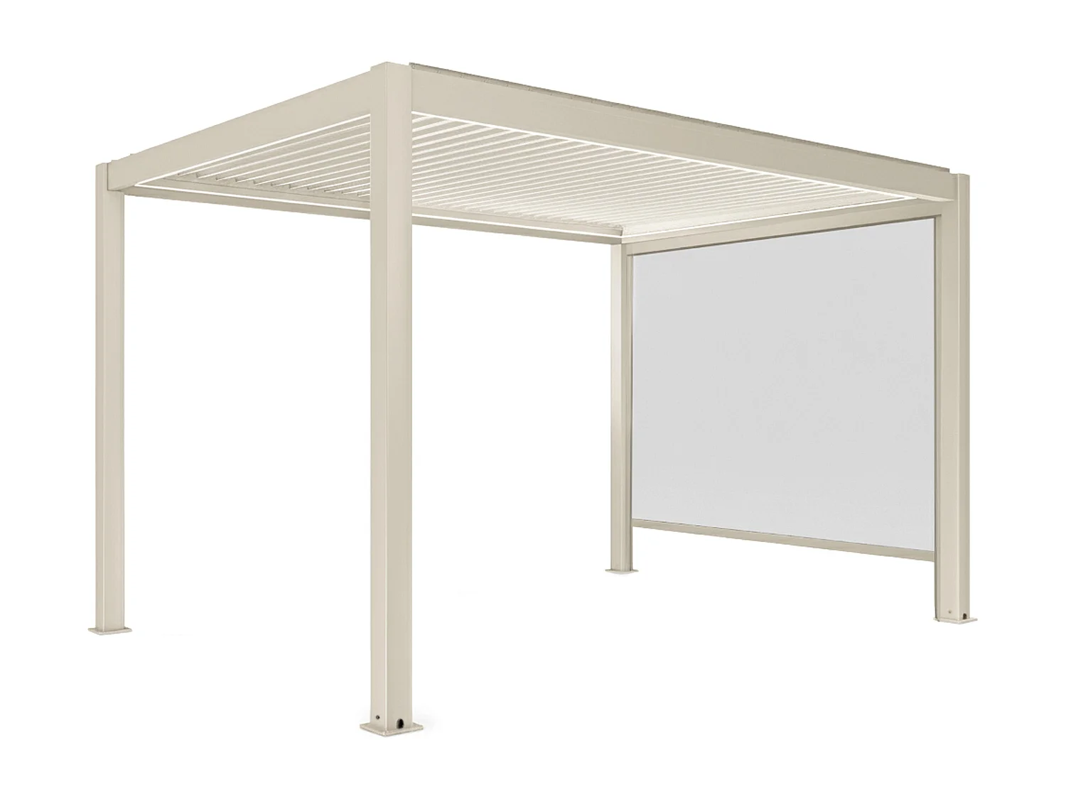 Vrijstaande gemotoriseerde bioklimatische pergola 3 x 4 m en 1 luifel