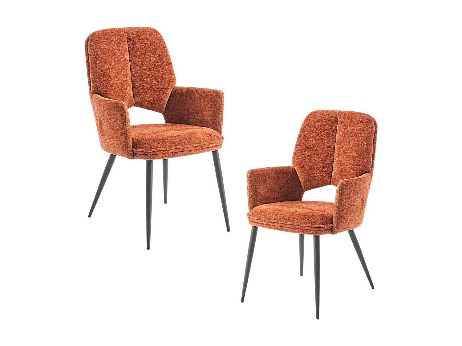 Fauteuil de table rouille à dossier ouvert (lot de 2) LIGURIE