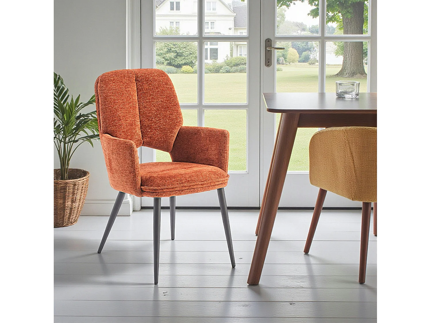 Fauteuil de table rouille à dossier ouvert (lot de 2) LIGURIE