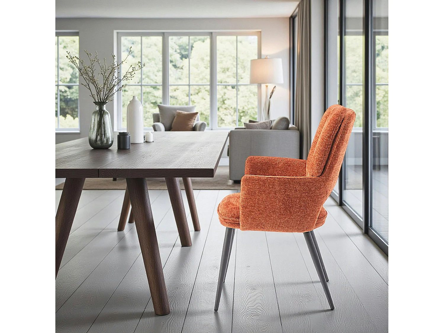 Fauteuil de table rouille à dossier ouvert (lot de 2) LIGURIE