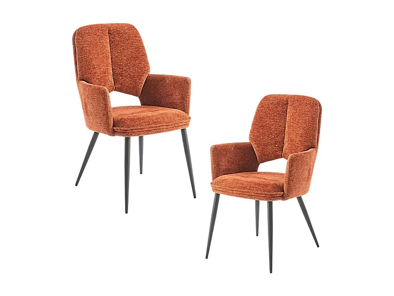 Fauteuil de table rouille à dossier ouvert (lot de 2) LIGURIE