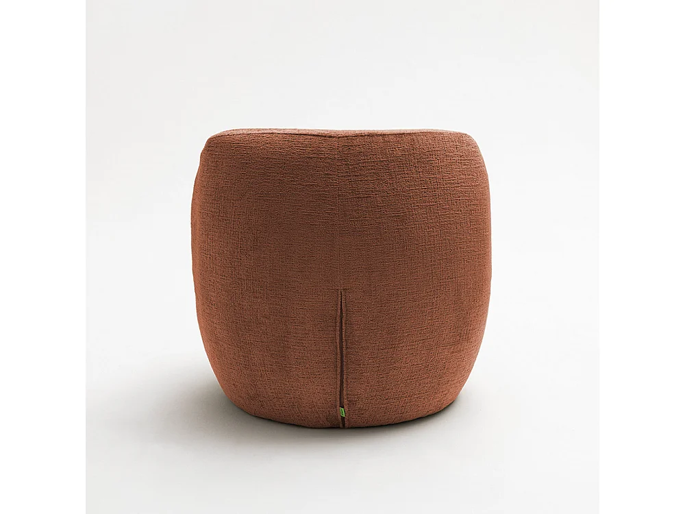 Mo - Fauteuil rond en tissu chenille - Terracotta