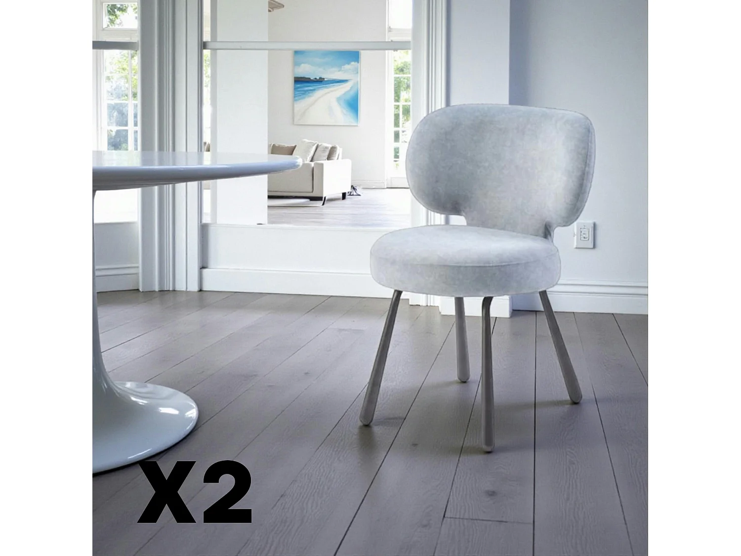 Chaise de salle à manger menthe, assise ronde (lot de 2) LIGURIE