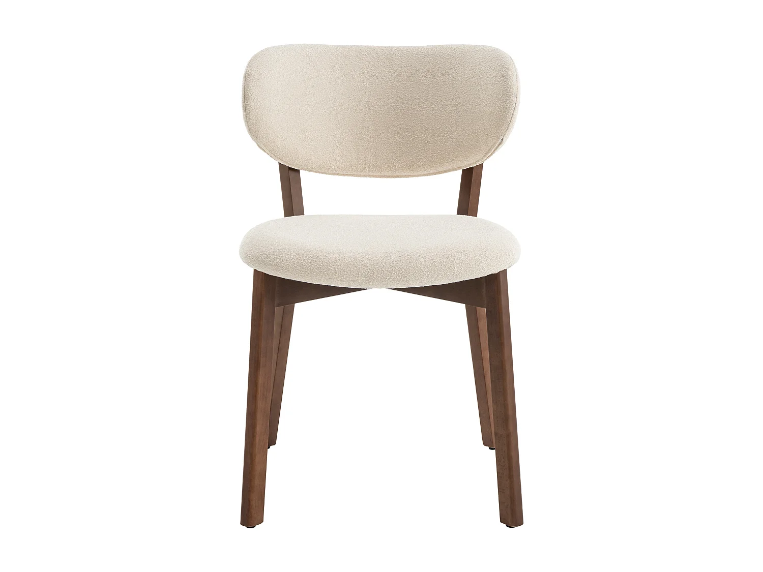 Lot de 2 chaises en bois foncé et tissu boucle beige AURA