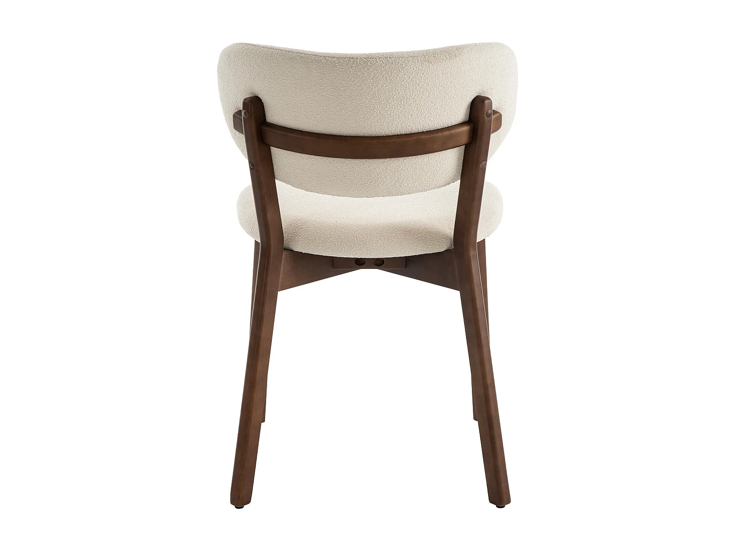 Lot de 2 chaises en bois foncé et tissu boucle beige AURA