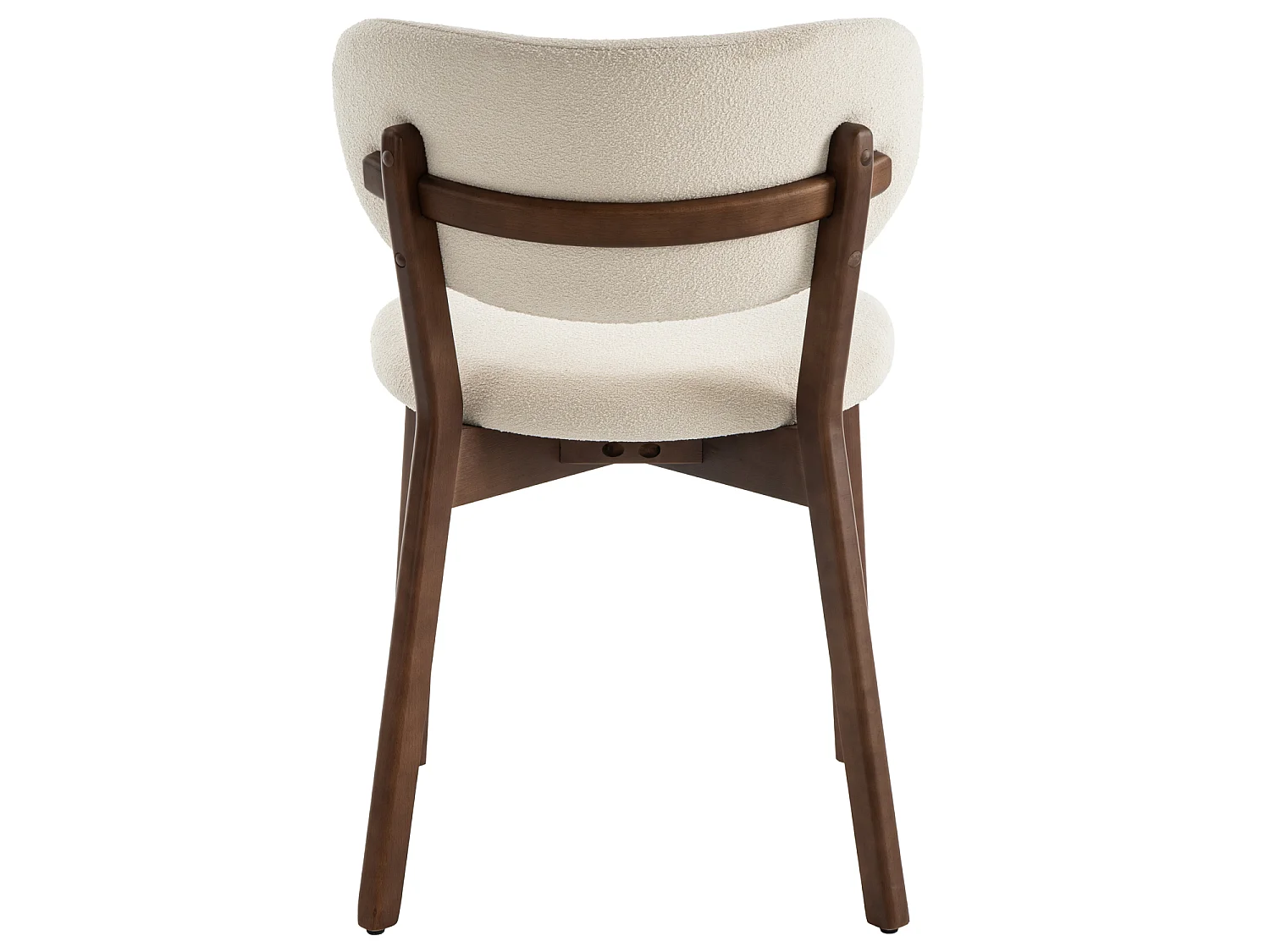 Lot de 2 chaises en bois foncé et tissu boucle beige AURA