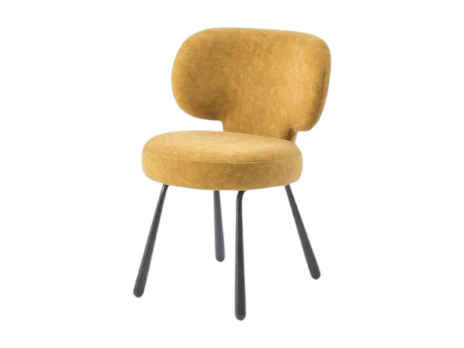 Chaise de salle à manger moutarde, assise ronde (lot de 2) LIGURIE