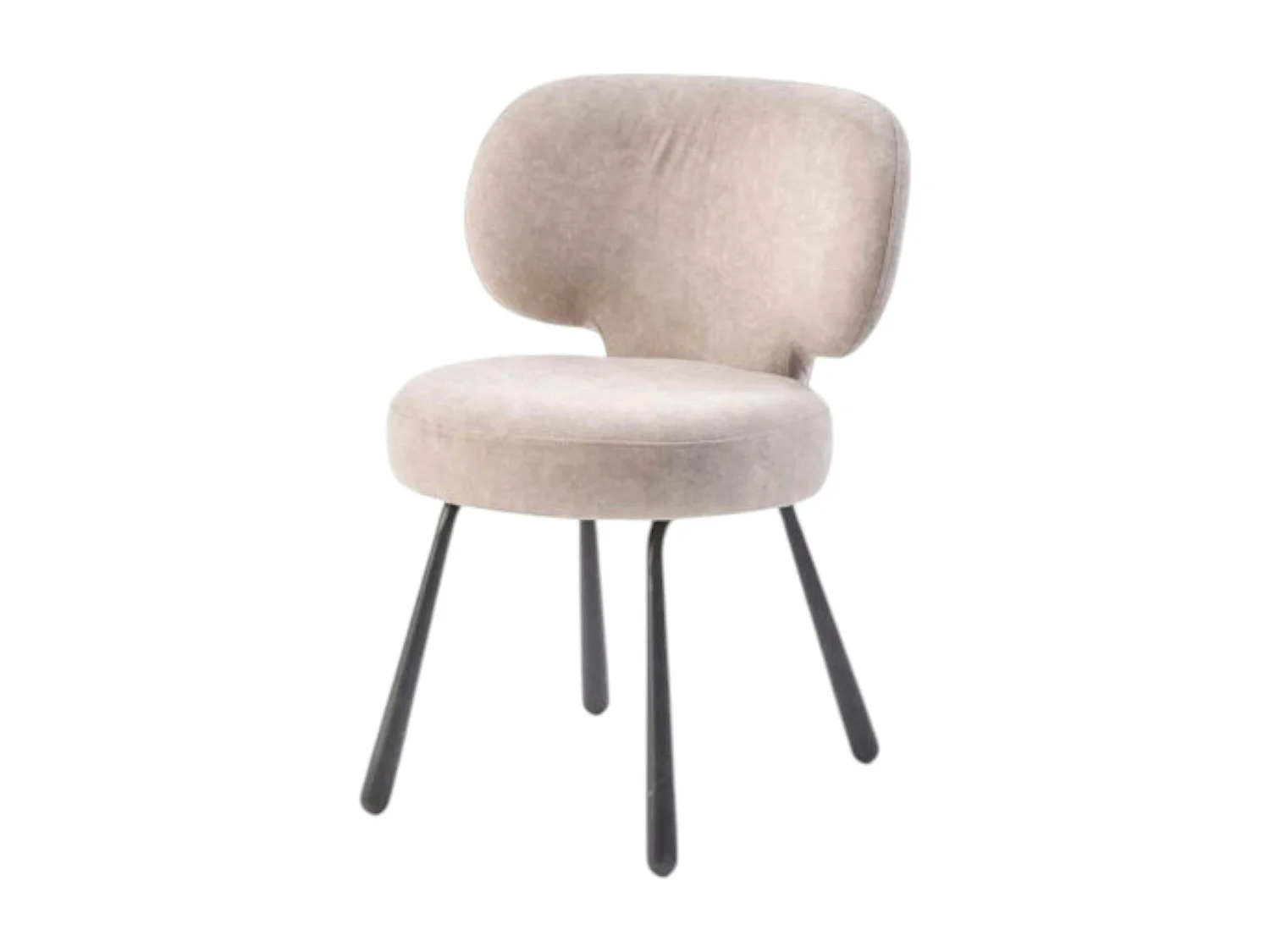 Chaise de salle à manger taupe, assise ronde (lot de 2) LIGURIE